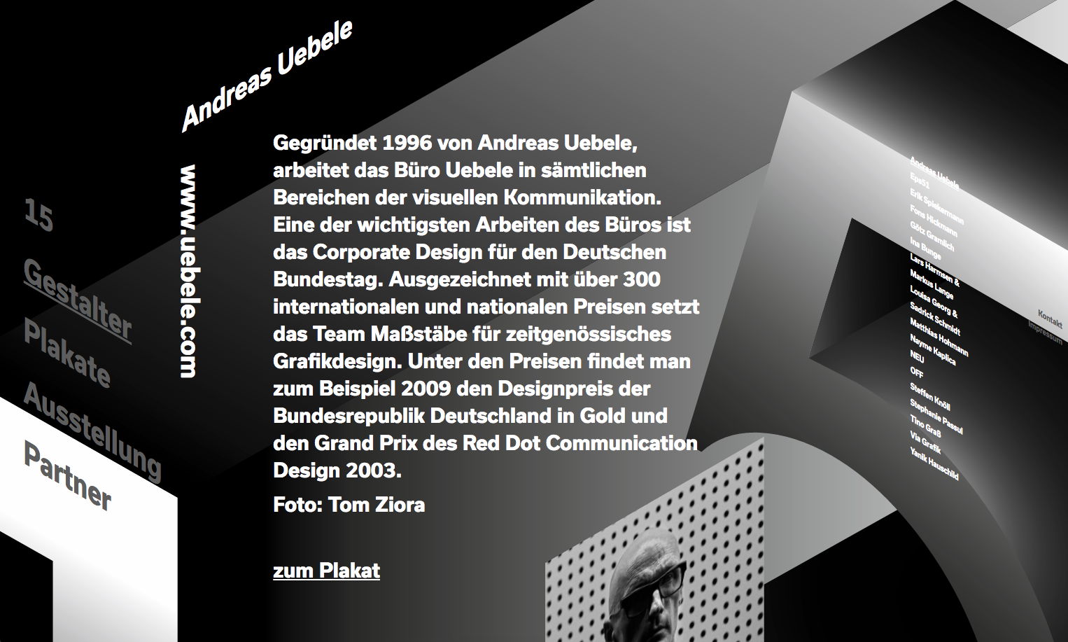 Website der Plakatausstellung - Gestalter - Andreas Uebele